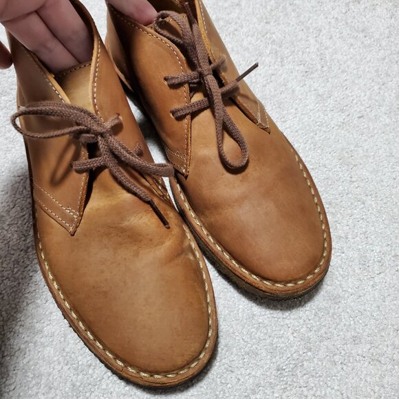 J. CREW 1990 MacAlister Chukka Desert Boots Smooth Leather Brown Unisex M7.5 W9 - Picture 4 of 10